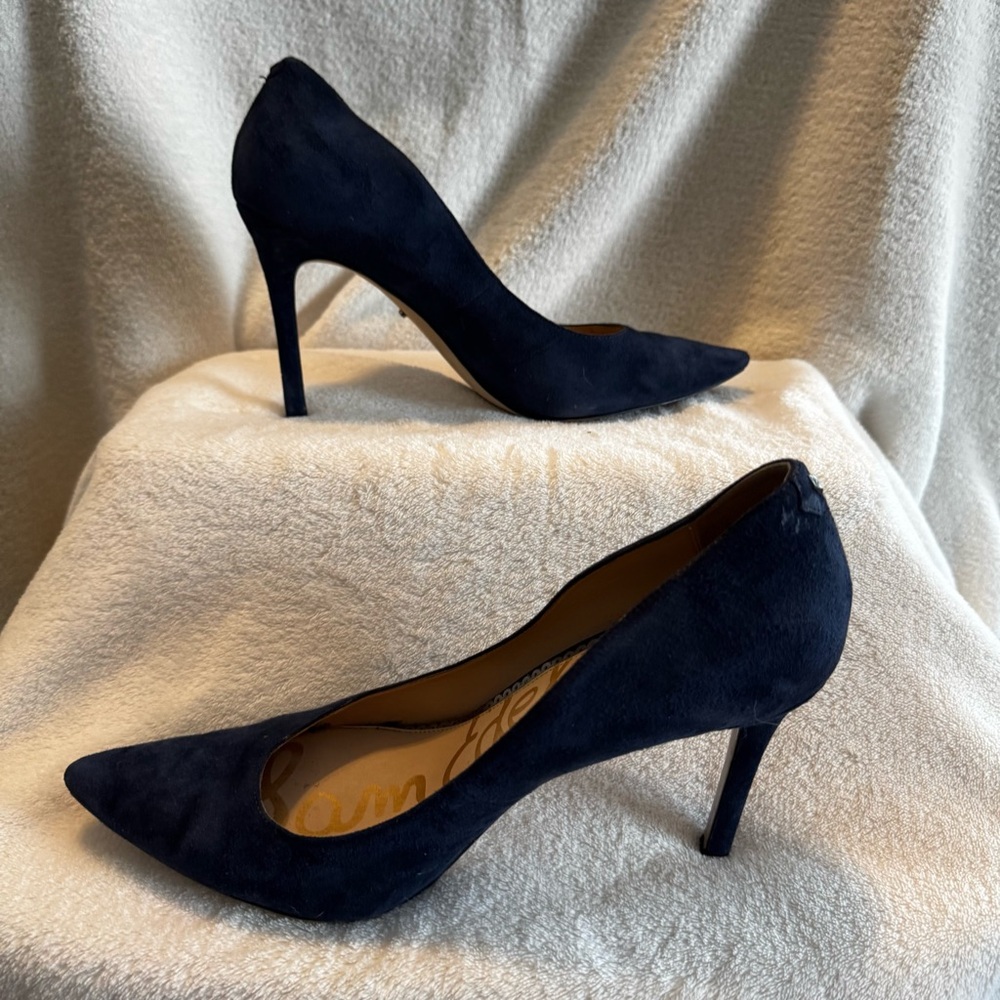 Sam Edelman Navy Classic Pointed-Toe Heels